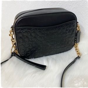 Coach Signature Embossed Camera Bag Crossbody bag